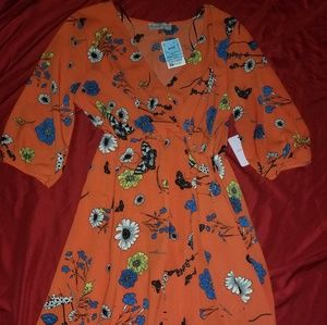 Orange Floral Dress. Juniors size XL